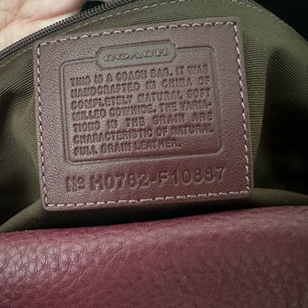 Coach leather satchel in burgundy.  Pre-owned excellent condition. - Picture 2 of 5